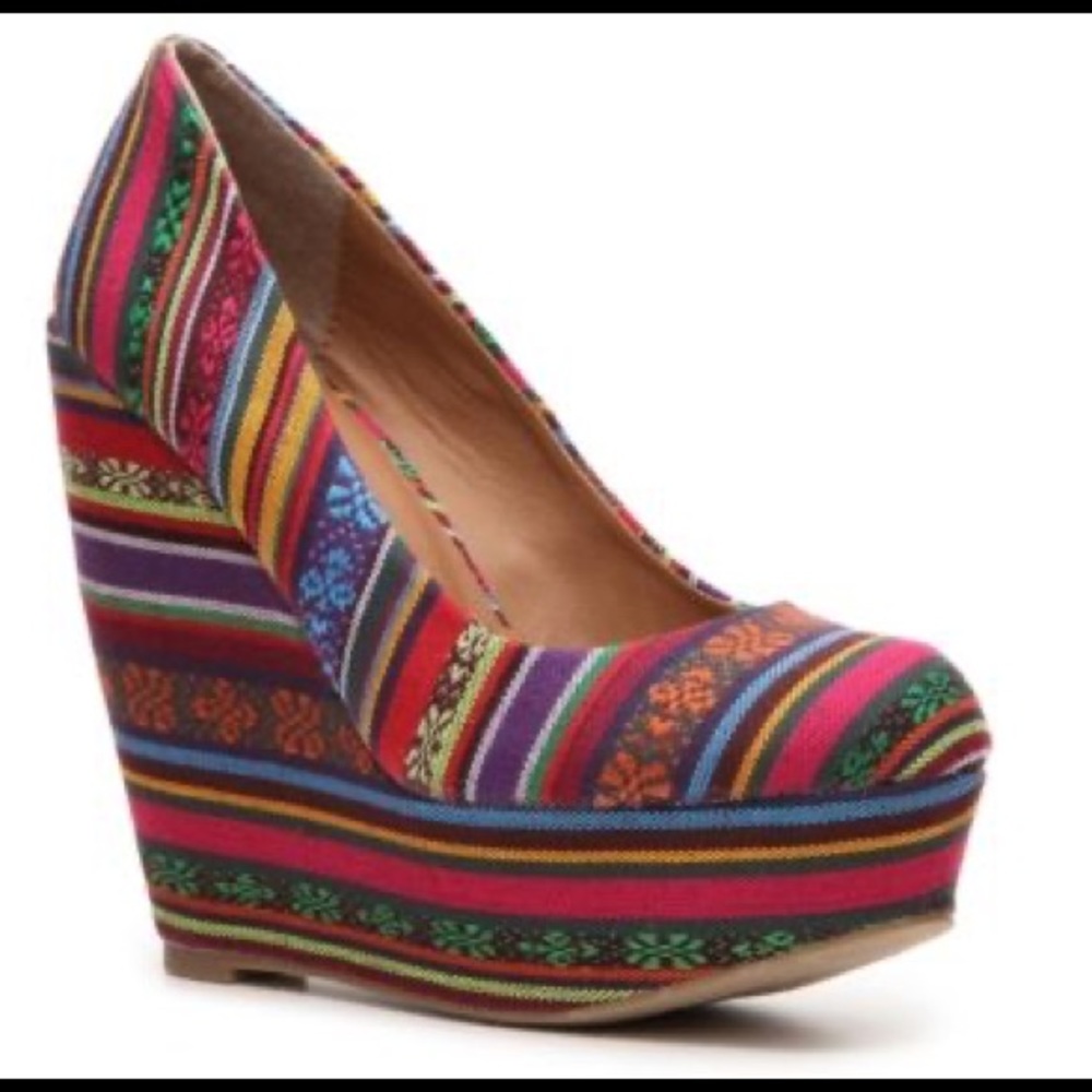 Madden Girl Craftty multicolored wedges